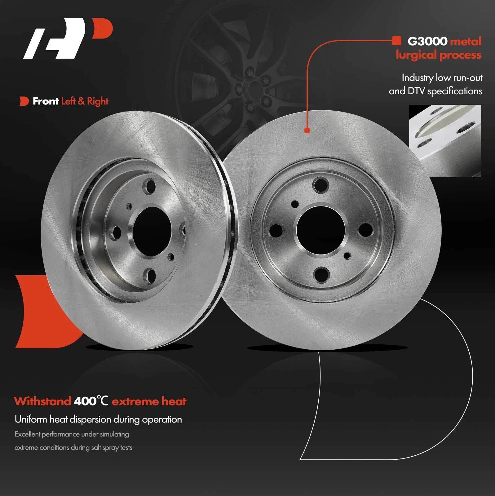 Front Disc Brake Rotors and Ceramic Pads for Toyota Corolla (1993–1997)