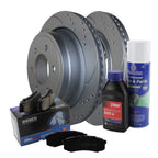 Rear Brake Kit 348mm Drilled Rotors & Akebono ProACT Pads for Ford F-150 (2015–2023)
