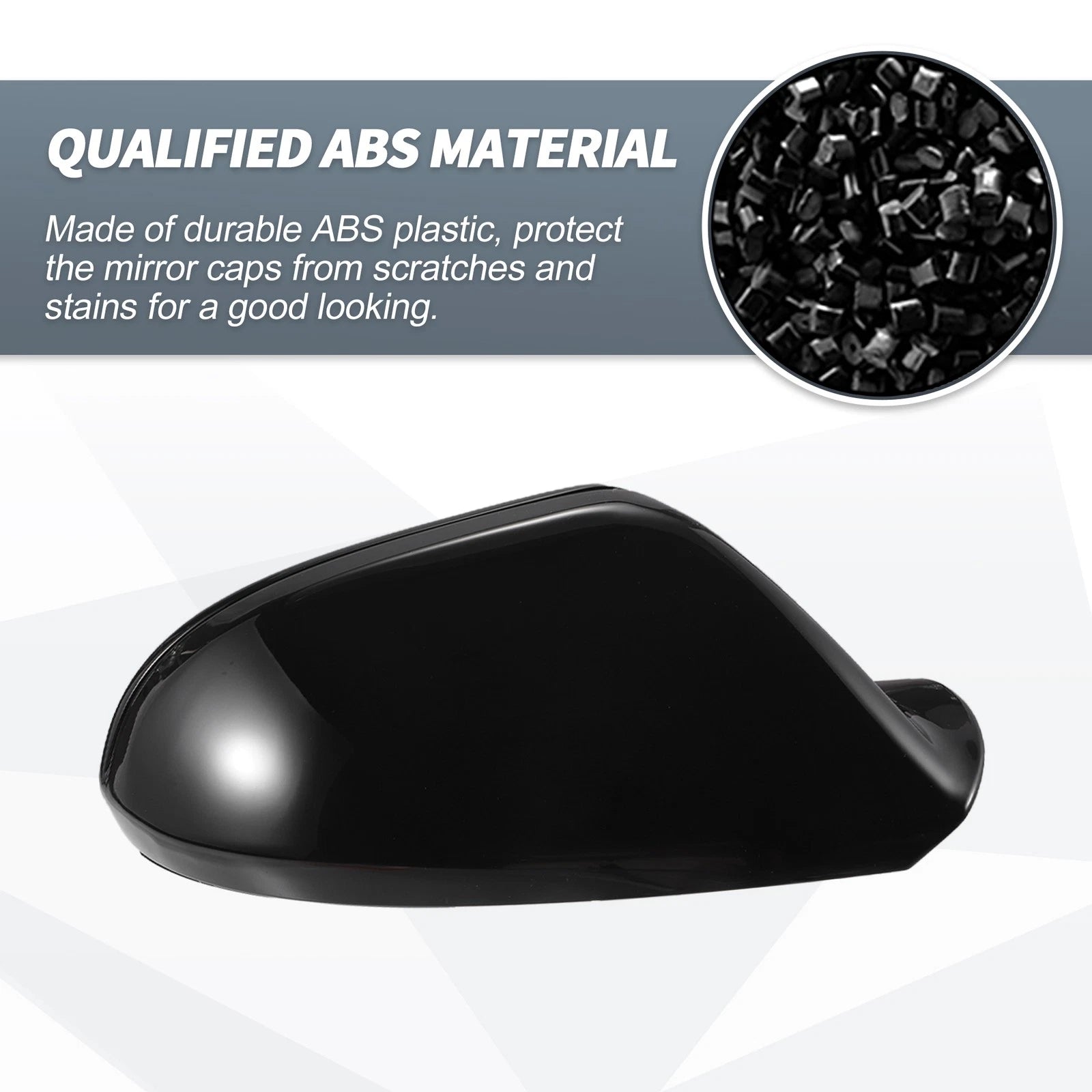 Pair Rearview Mirror Cover Cap Gloss Black for Audi A6 S6 RS6 C7 (2011–2018)