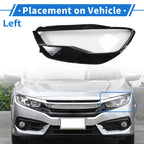 1 Pc Headlight Lens Cover for Audi A6 (2016–2018) Black