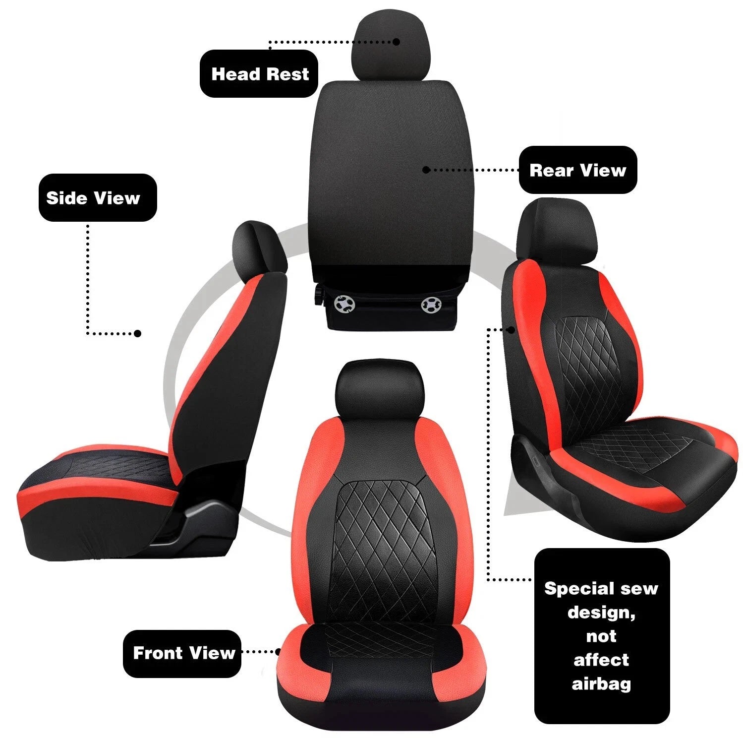 Full Set of Leather Seat Covers for Nissan (5-Seats)