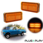 2X Amber LED Side Marker Lights for Chevy GMC Truck (1968–1972)