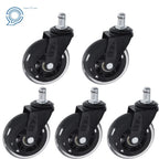 Set of 5 Rubber Swivel Wheels for Office Chair