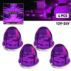 4X Purple LED Round Side Marker Lights for Trailer EXV