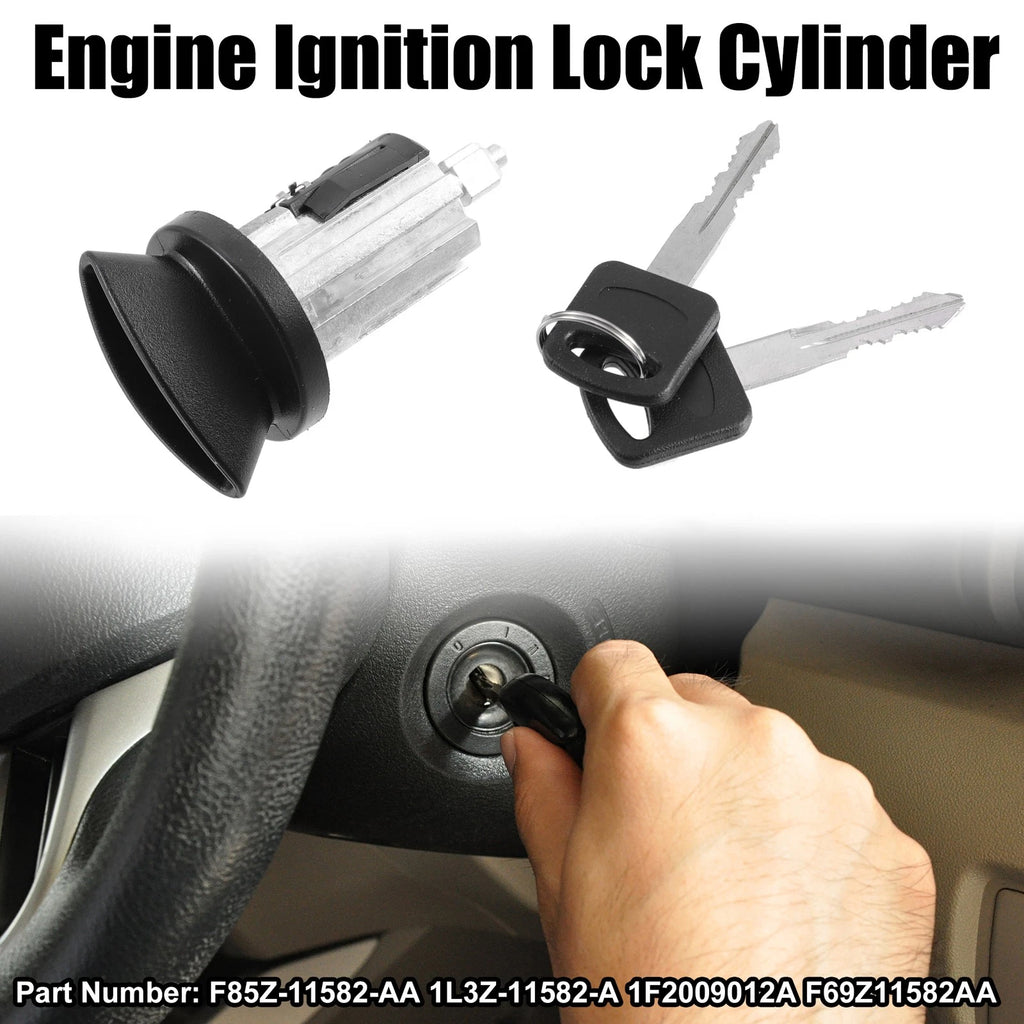 Engine Ignition Starter Switch Lock Cylinder with 2 Keys for Ford (1995–2000)