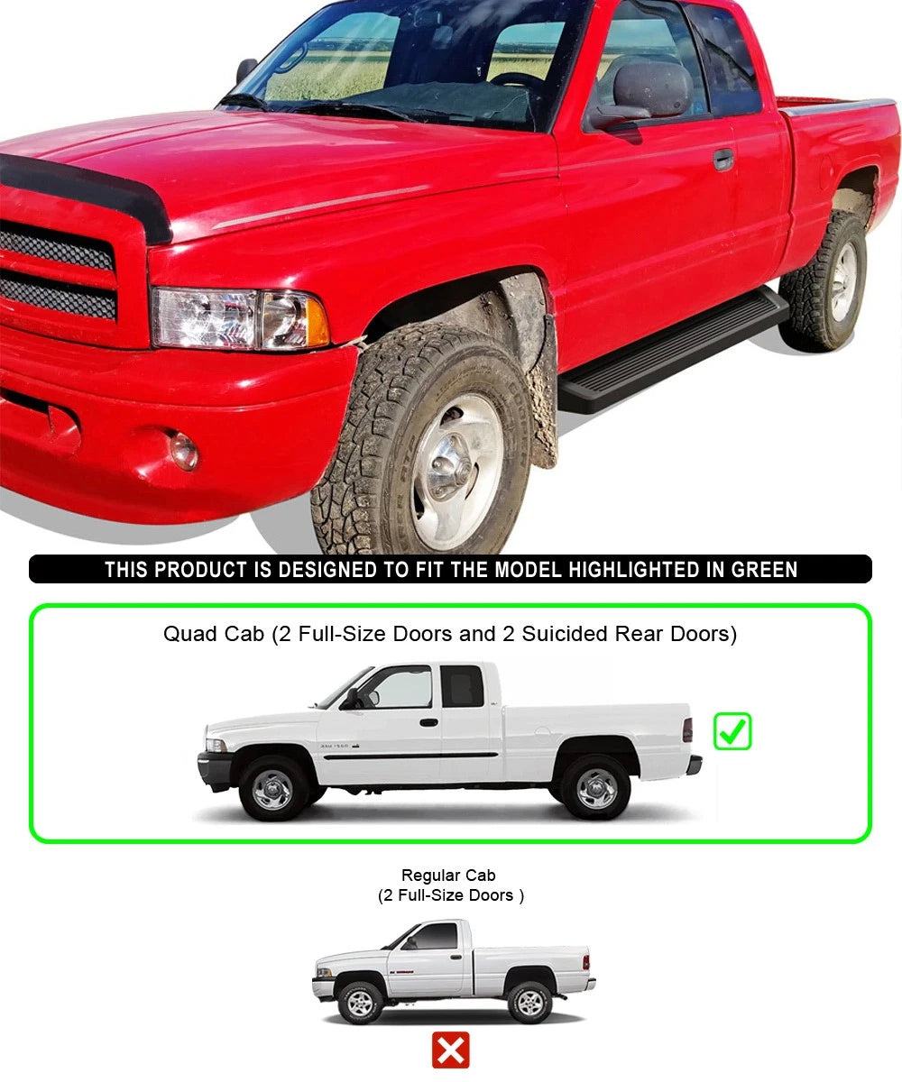 iBoard Black Running Boards for Dodge Ram 1500 2500 3500 (1994-2001)