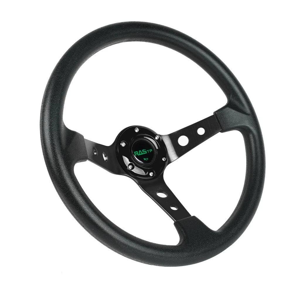14" Black Aluminum Racing Steering Wheel for Universal Fit