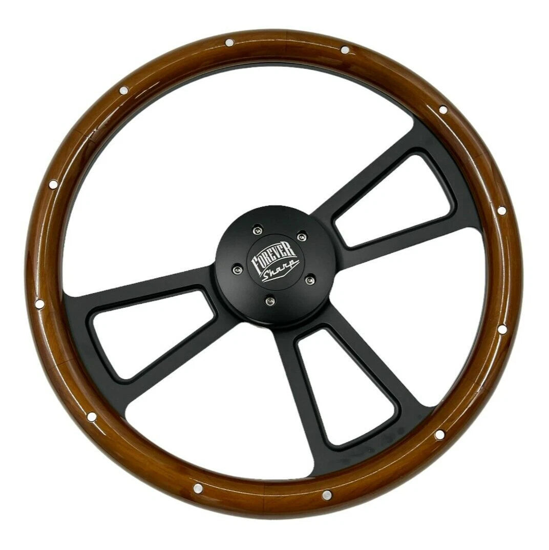 Steering Wheel Wrap Replacement for Peterbilt Kenworth 18 Inch Dark Wood