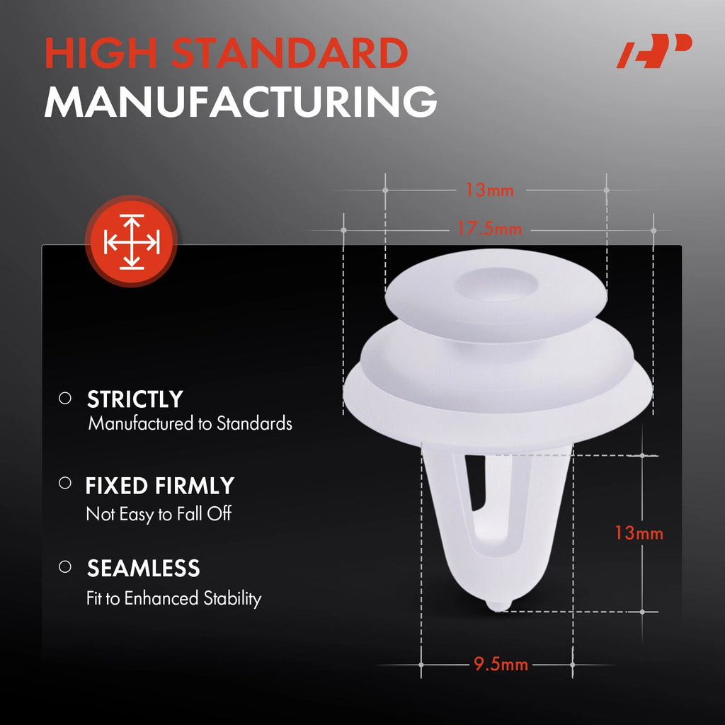 9.5mm Natural Nylon Door Trim Retainer Clips for Toyota Corolla