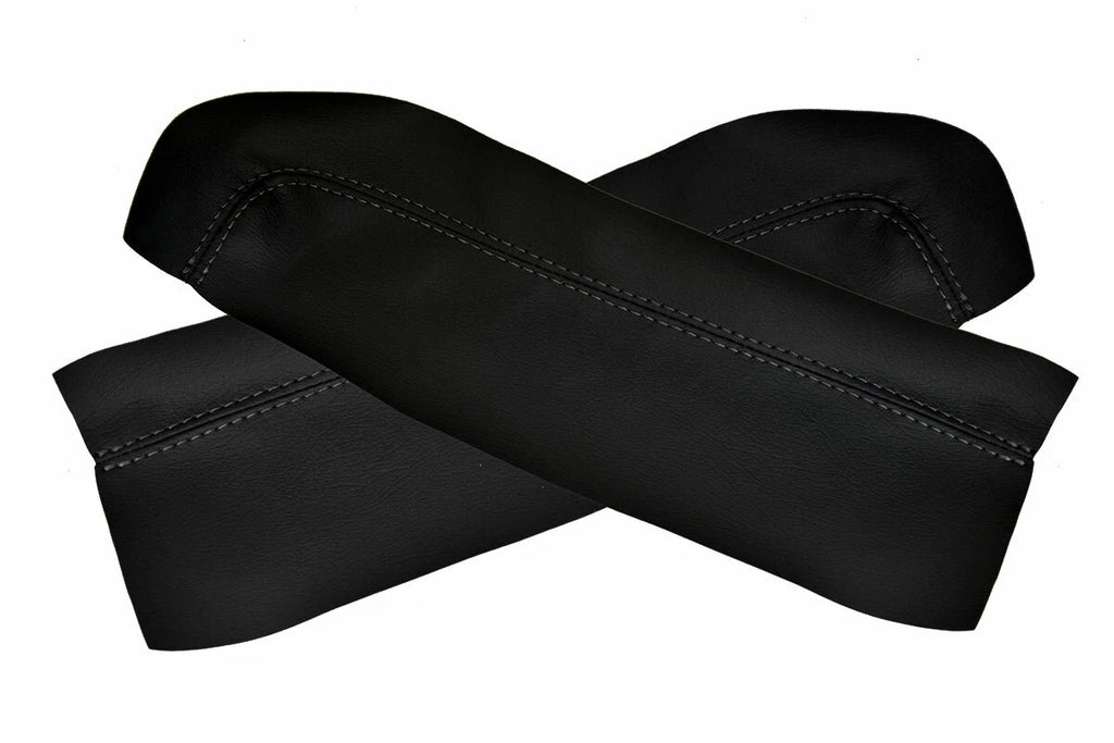 2PC Leather Armrest Door Panel Cover for Nissan 350Z Coupe (2006–2008) Black
