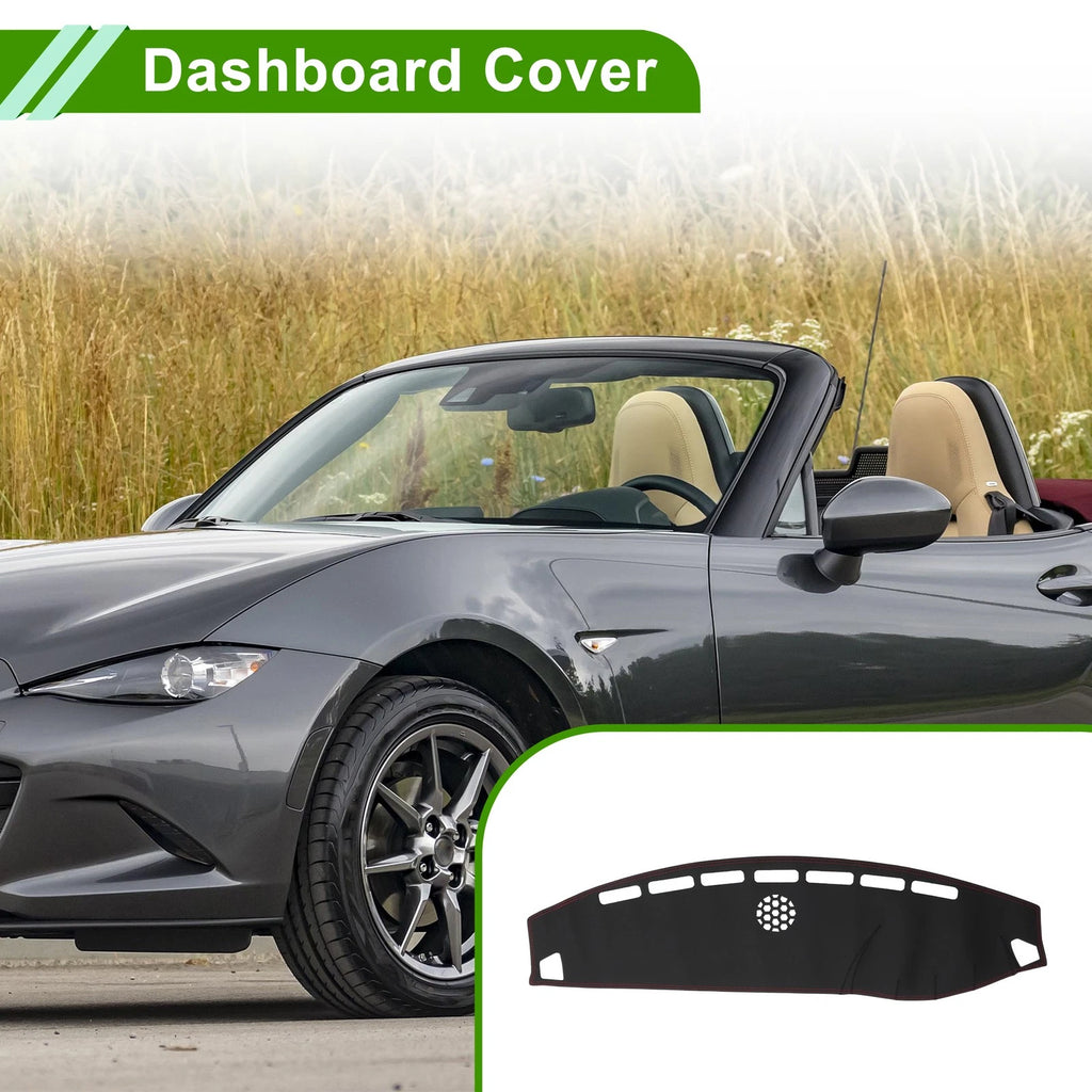 Dashboard Cover for Mazda MX-5 NC (2005–2015) Faux Leather Black Red