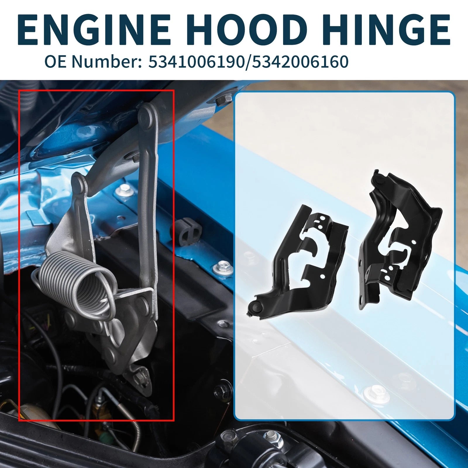 Hood Hinges for Toyota Camry (2012–2014) 5341006190 1 Pair