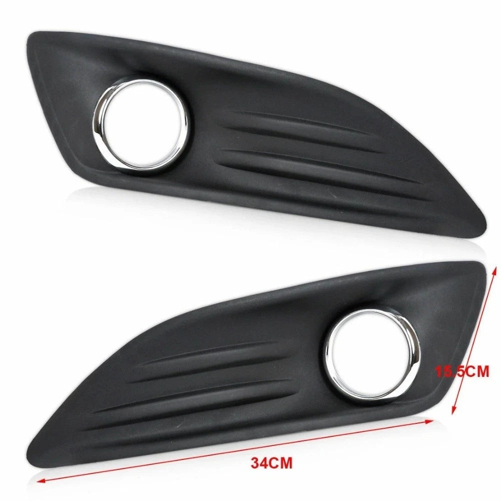 Pair Front Fog Light Cover Chrome Ring Trim for Ford Fiesta (2013–2017)