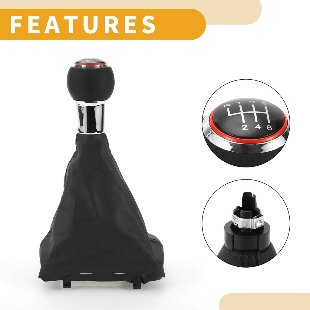 6 Speed Gear Shift Knob with Boot for Audi A3 (2013–2020)