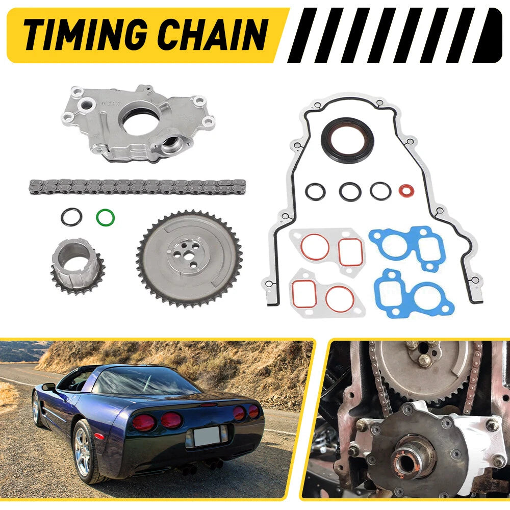 Oil Pump with Timing Chain Kit for Chevrolet GM 4.8L 5.3L 6.0L LS1 LS2 LS3 (2000–2019)