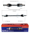 Set of 2 Front CV Axle Shafts for Chevy Pontiac G5 (2007–2010) 5T45MI
