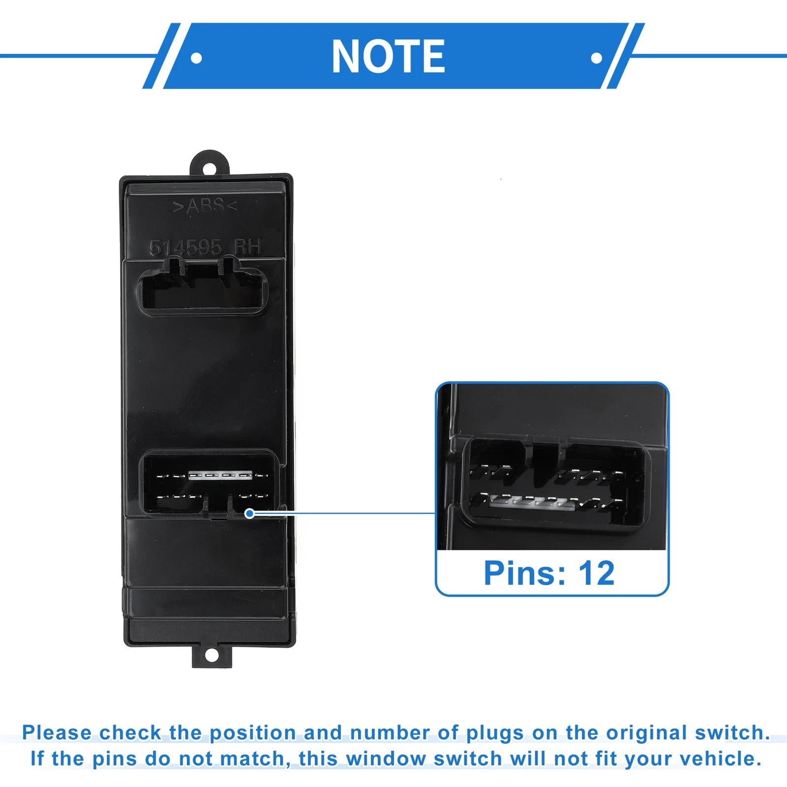 Front Right Power Window Switch for Toyota Avanza (2007–2008) No. 84820B0010
