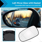 Heated Mirror Glass for Saab 9-5, 9-3 (1998–2010)
