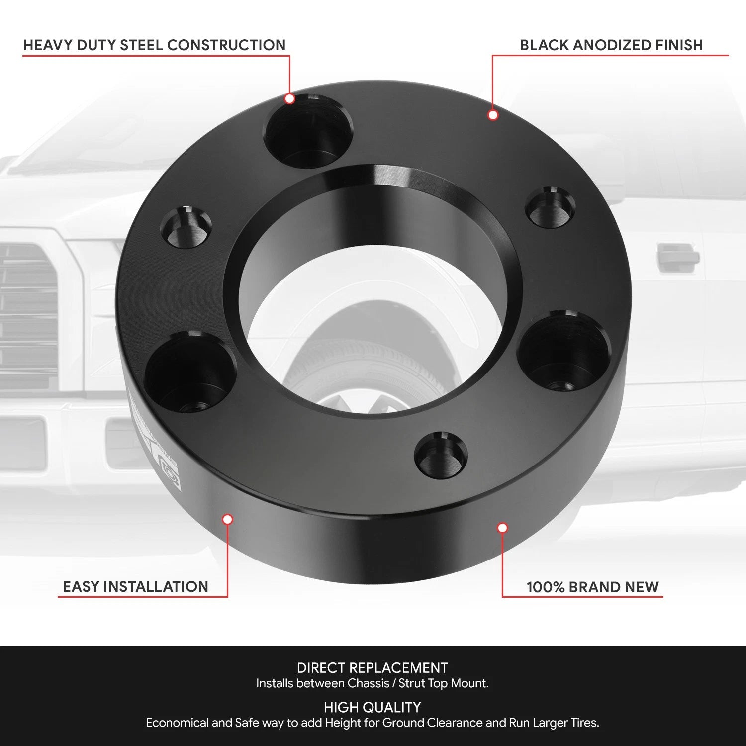 2X Strut Top Mount Lift Kit Spacers for Ford F-150 (2004–2024) J2 2.5"