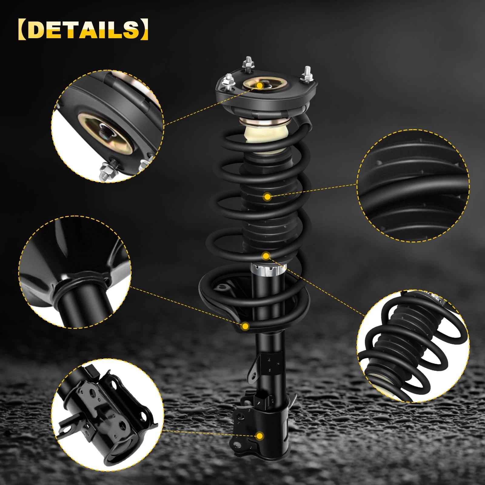 Set of 2 Rear Complete Struts with Springs for Hyundai Elantra (2000–2006)