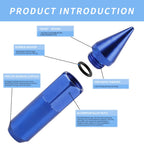 20pcs Arrow Style Blue Spiked Racing Wheel Lug Nuts M12 x 1.5mm