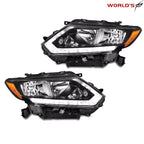 Set of 2 Halogen Headlights for Nissan Rogue (2014–2016) Chrome Housing