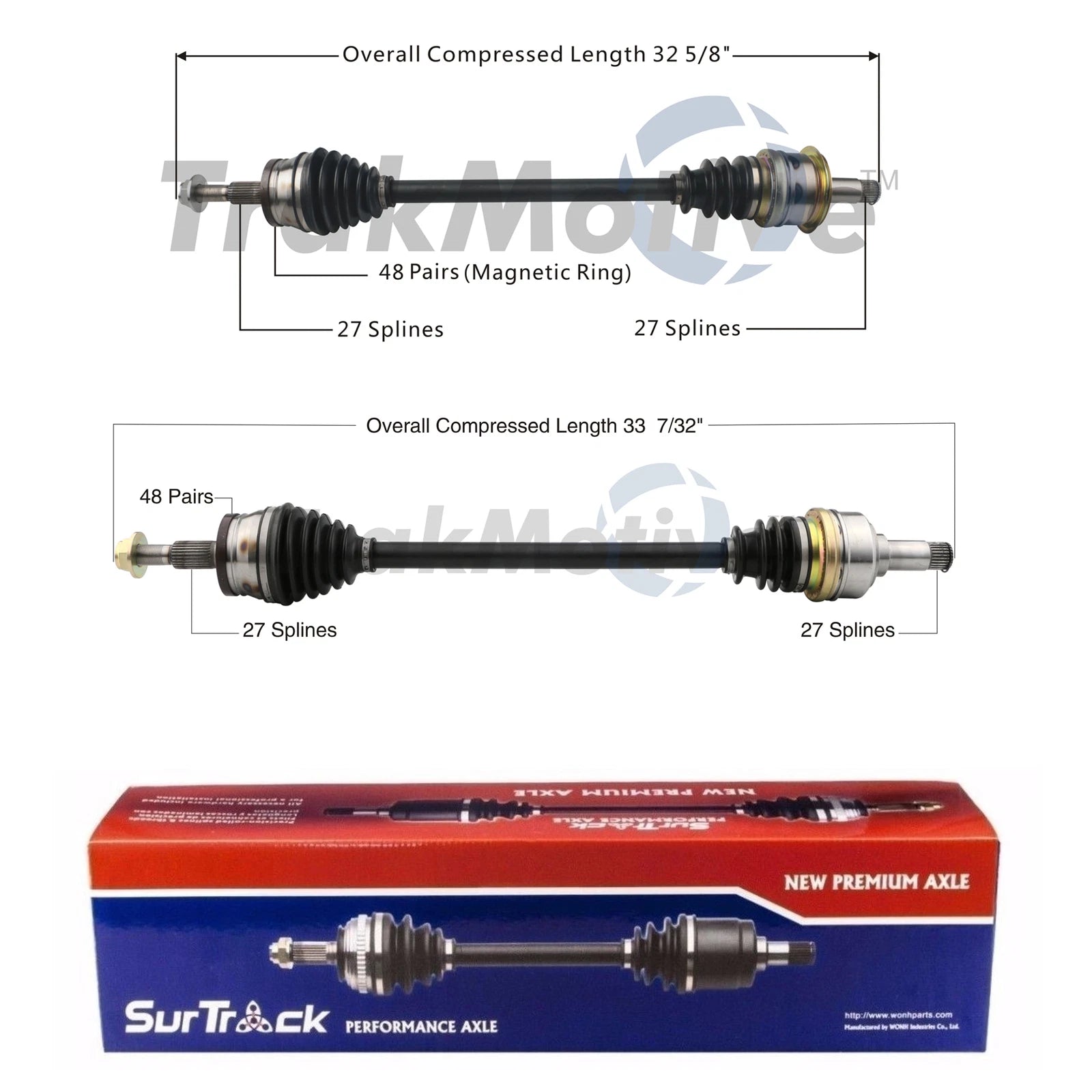 Set of 2 Rear CV Axle Shafts for Chrysler 300, Dodge Charger, Magnum (2005–2010)