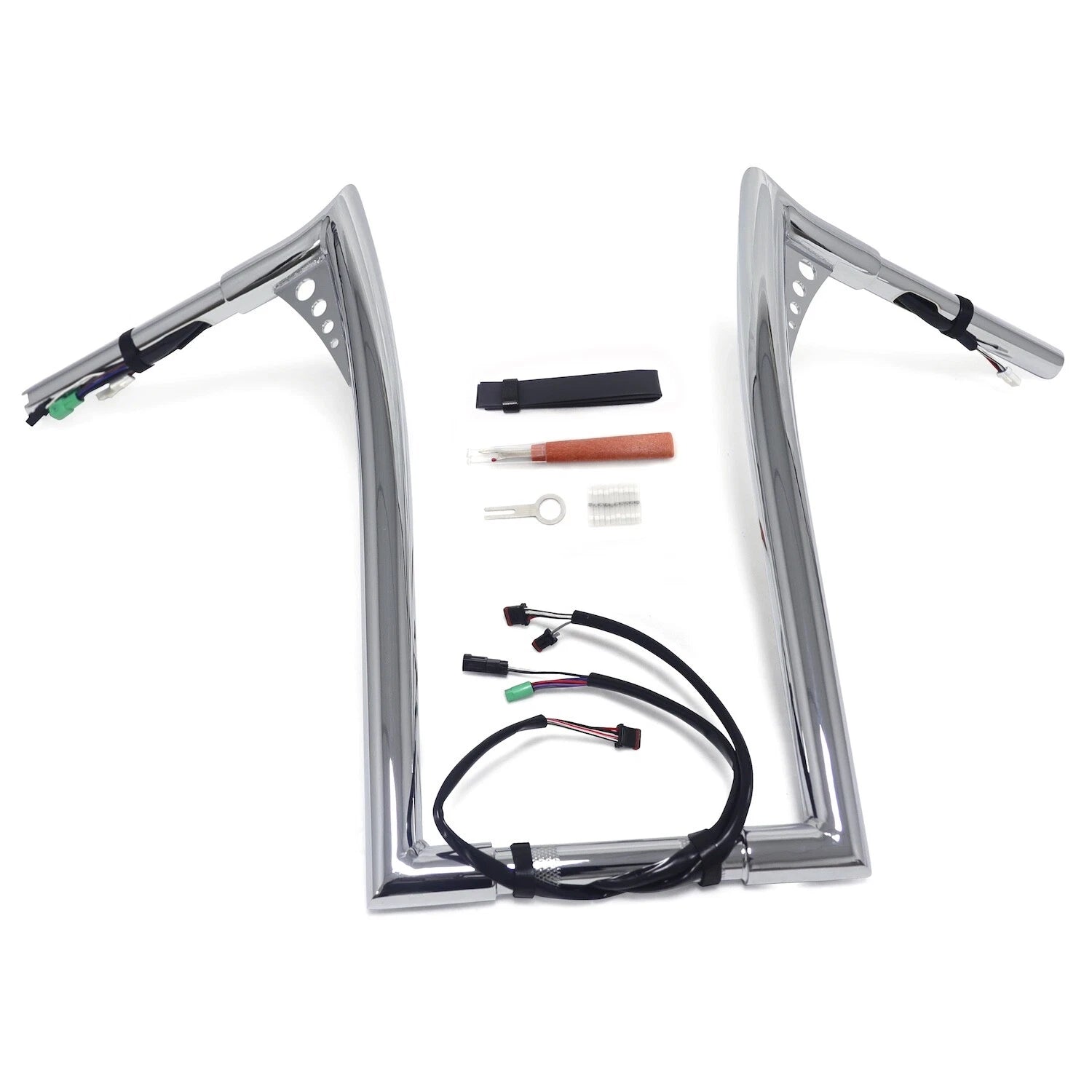 Chrome 16" Prewired Drilled 25mm Ape Hanger Handlebar for Harley FLHR FLHRC (2014–2015)