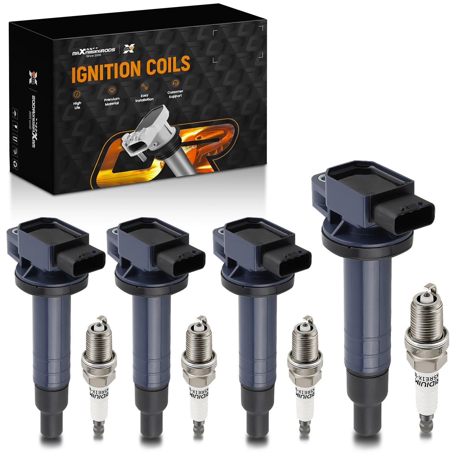 4X Ignition Coil & Spark Plug for Toyota Yaris Prius xA xB Echo (2001–2010) UF316