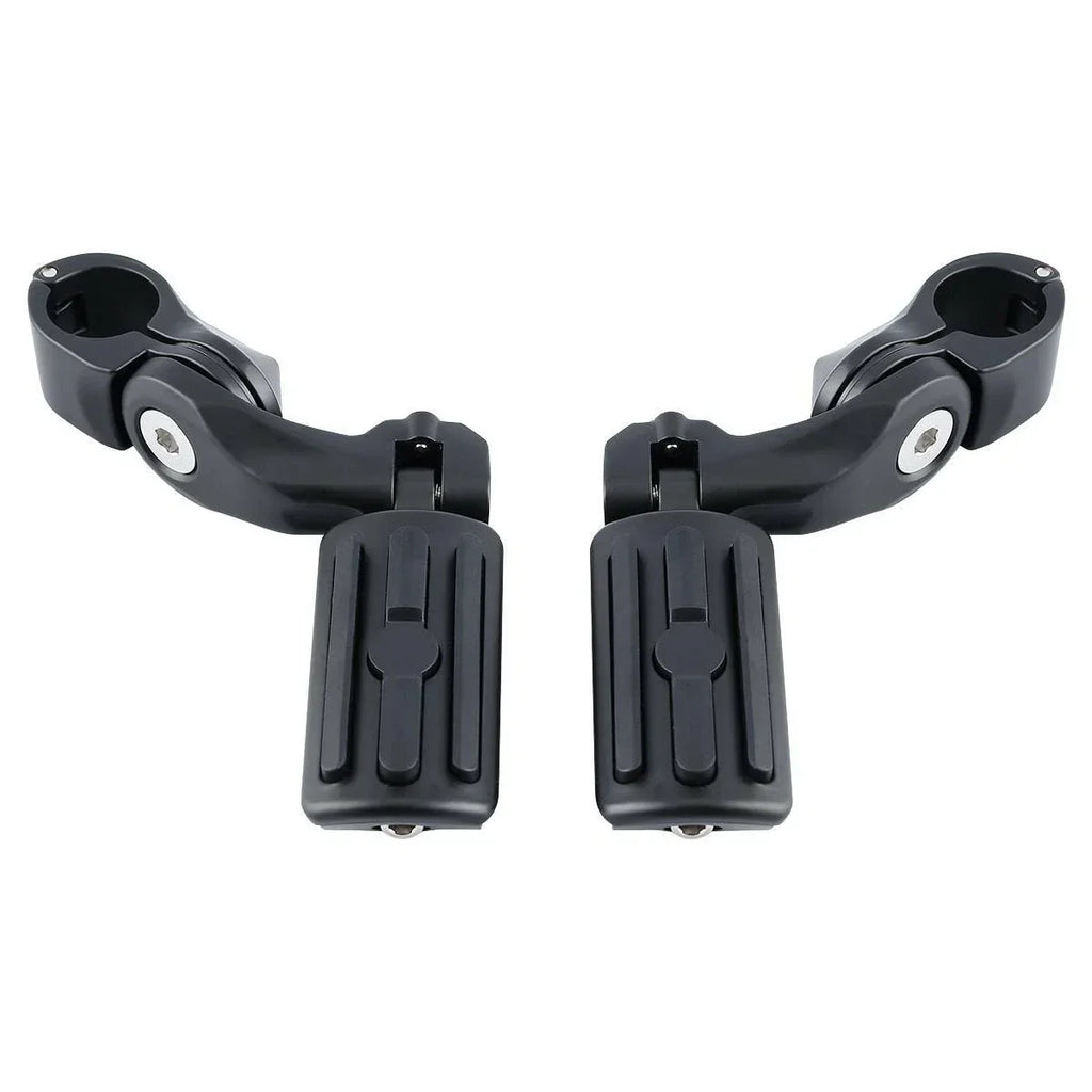 1-1/4" Matte Black Angled Highway Engine Guard Foot Peg Mount for Harley