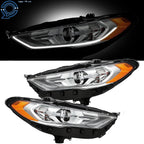 Pair of Halogen Projector Headlights w/LED DRL for Ford Fusion (2017–2019)