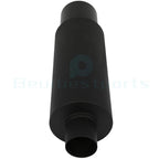 2.5" Inlet 4" Oval Tip Black Coated Stainless Exhaust Muffler