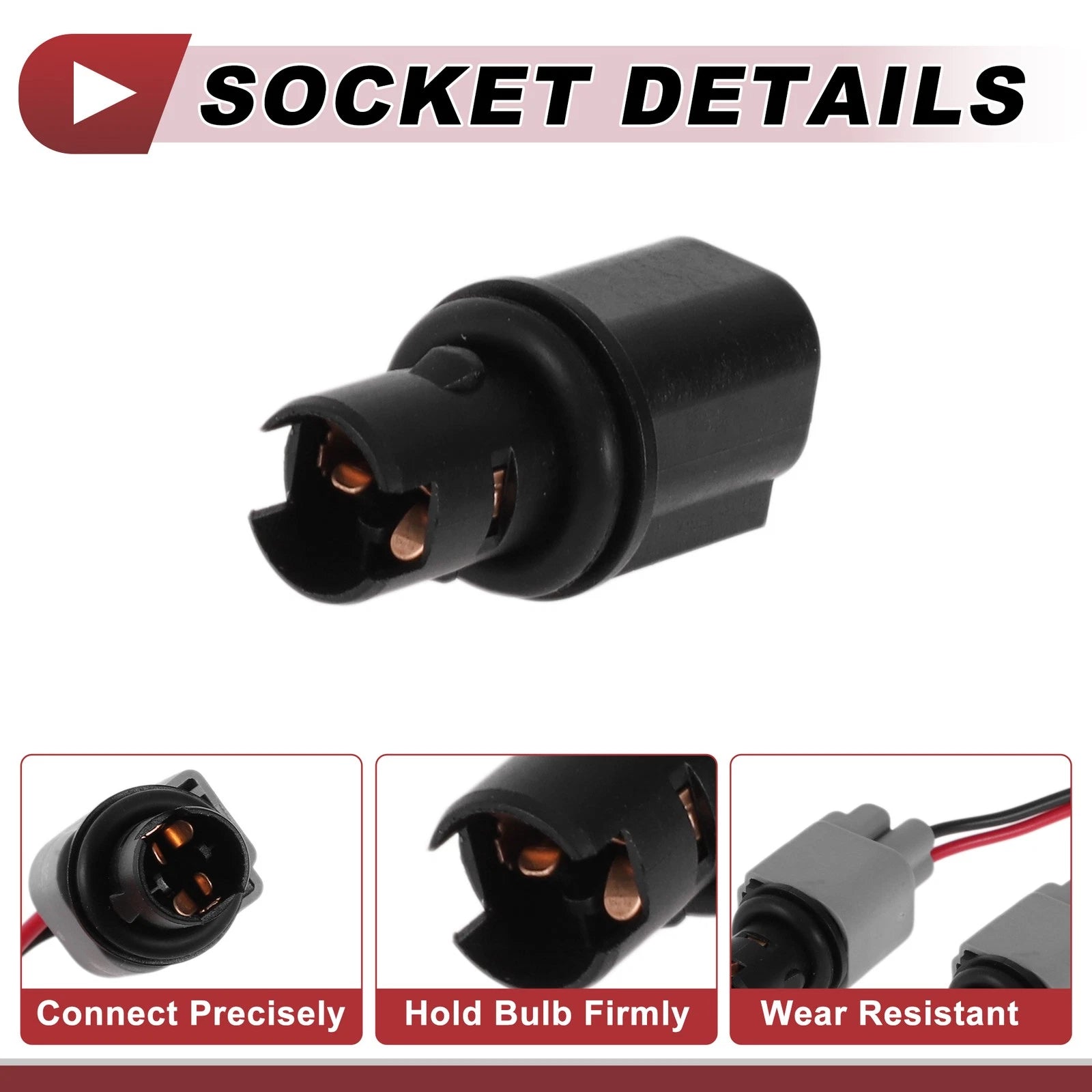2 Sets Side Marker Light Socket Wiring for Ford Fiesta (2011–2013) No. 6R3Z13411BA