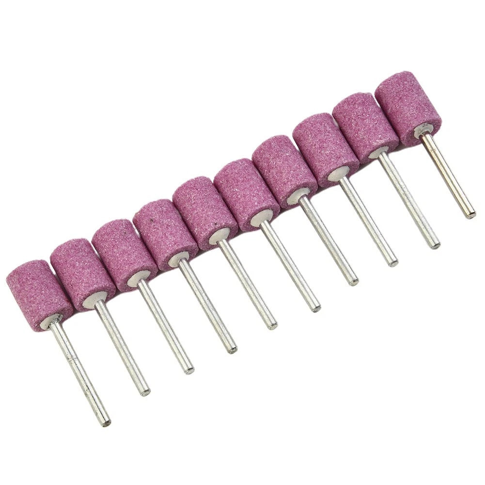 10pcs 12mm Cylinder Abrasive Mounted Stone Grinding Heads for Rotary Tool