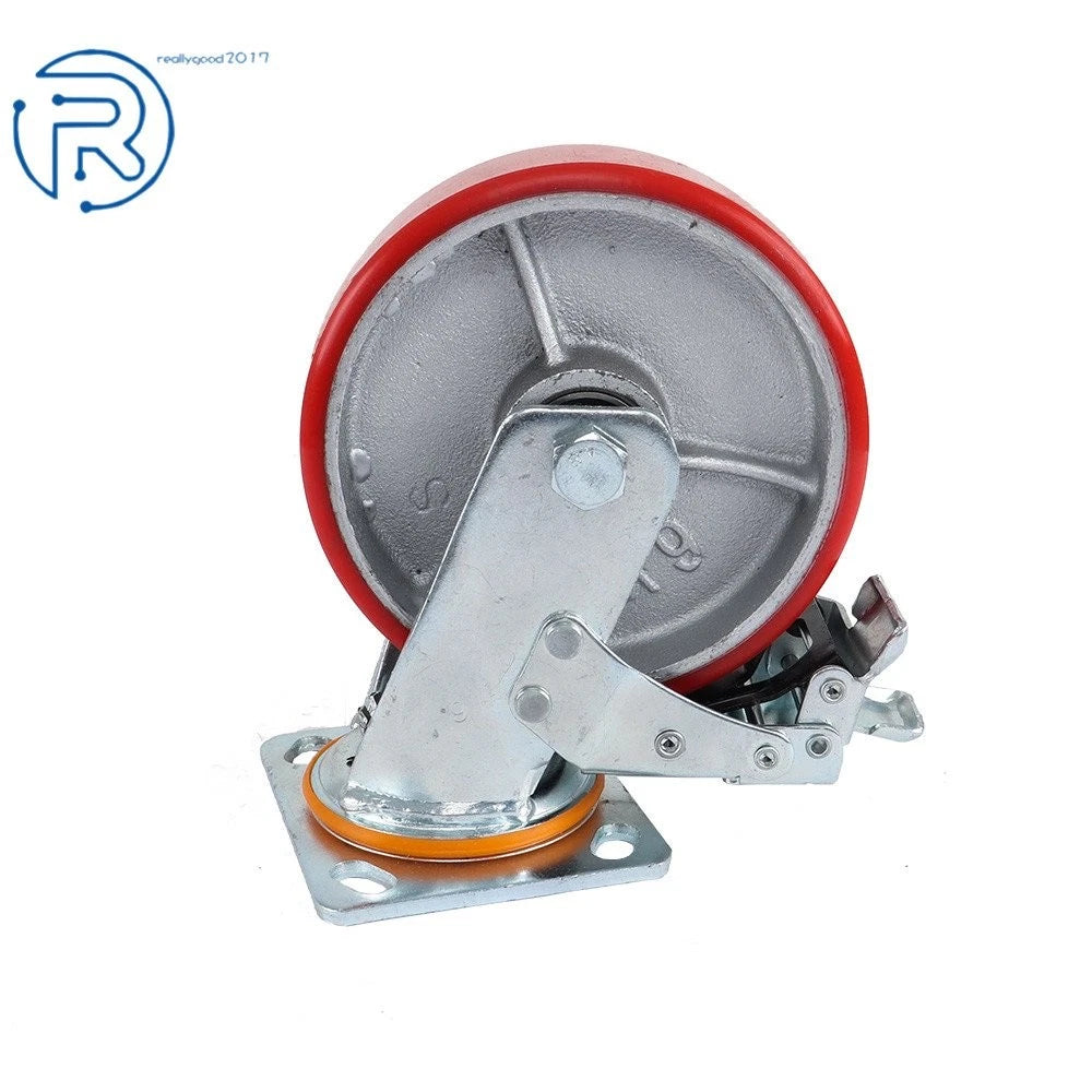 Set of 4 Heavy Duty Metal Caster Wheels 6 Inch Swivel & Lock