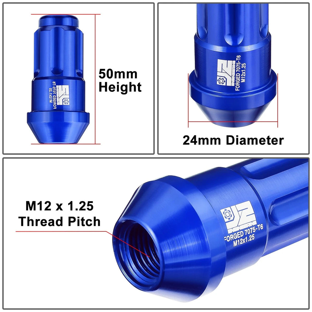 Set of 20 Closed End Lug Nuts M12 X1.25 24mm OD for J2