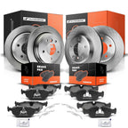 Set of 4 Disc Brake Rotors & Ceramic Pads for BMW E46 325xi (2001–2005)