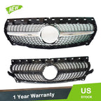 Front Bumper Grill for Mercedes Benz R117 (2014–2016) 13 Black Plastic