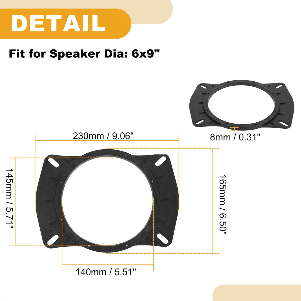 2X Speaker Spacer Ring 6x9" to 6.5" Adaptor for Nissan Sylphy 
