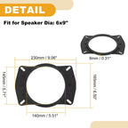2X Speaker Spacer Ring 6x9" to 6.5" Adaptor for Nissan Sylphy 