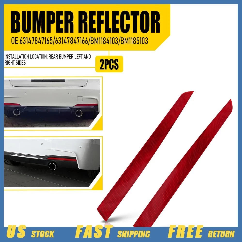 Set of 2 Rear Bumper Reflector Lamps for BMW 3-Series F30 F31 (2012–2017)