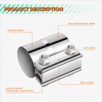 2" ID Stainless Steel Catback Exhaust Pipe Lap Joint Band Clamp Sleeve Coupler