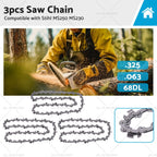 3PCS Chainsaw Chain .325 063 68DL for Stihl MS250 MS251 MS230 MS231 (18")