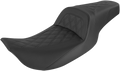 SADDLEMEN Slim Seat for Harley FL (1999–2007) 897-06-162, Black, Lattice Stitch
