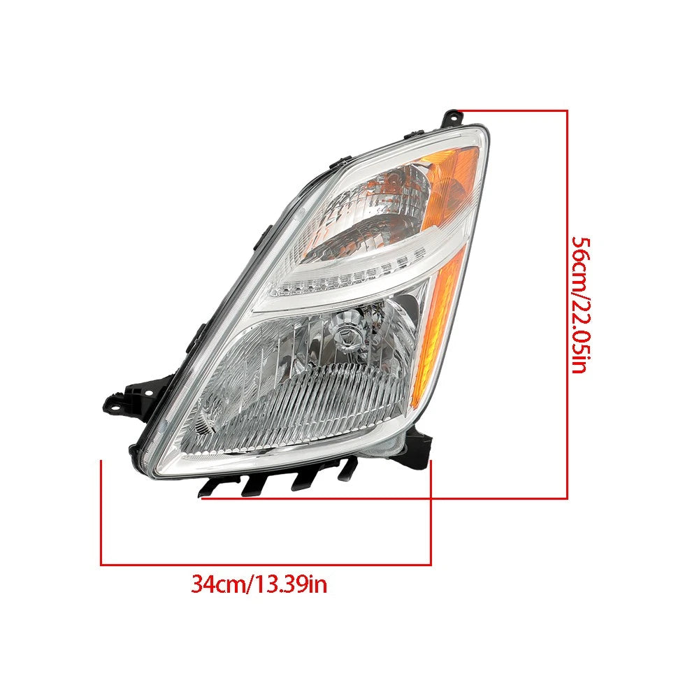 Set of 2 Chrome Headlights for Toyota Prius (2006–2009)