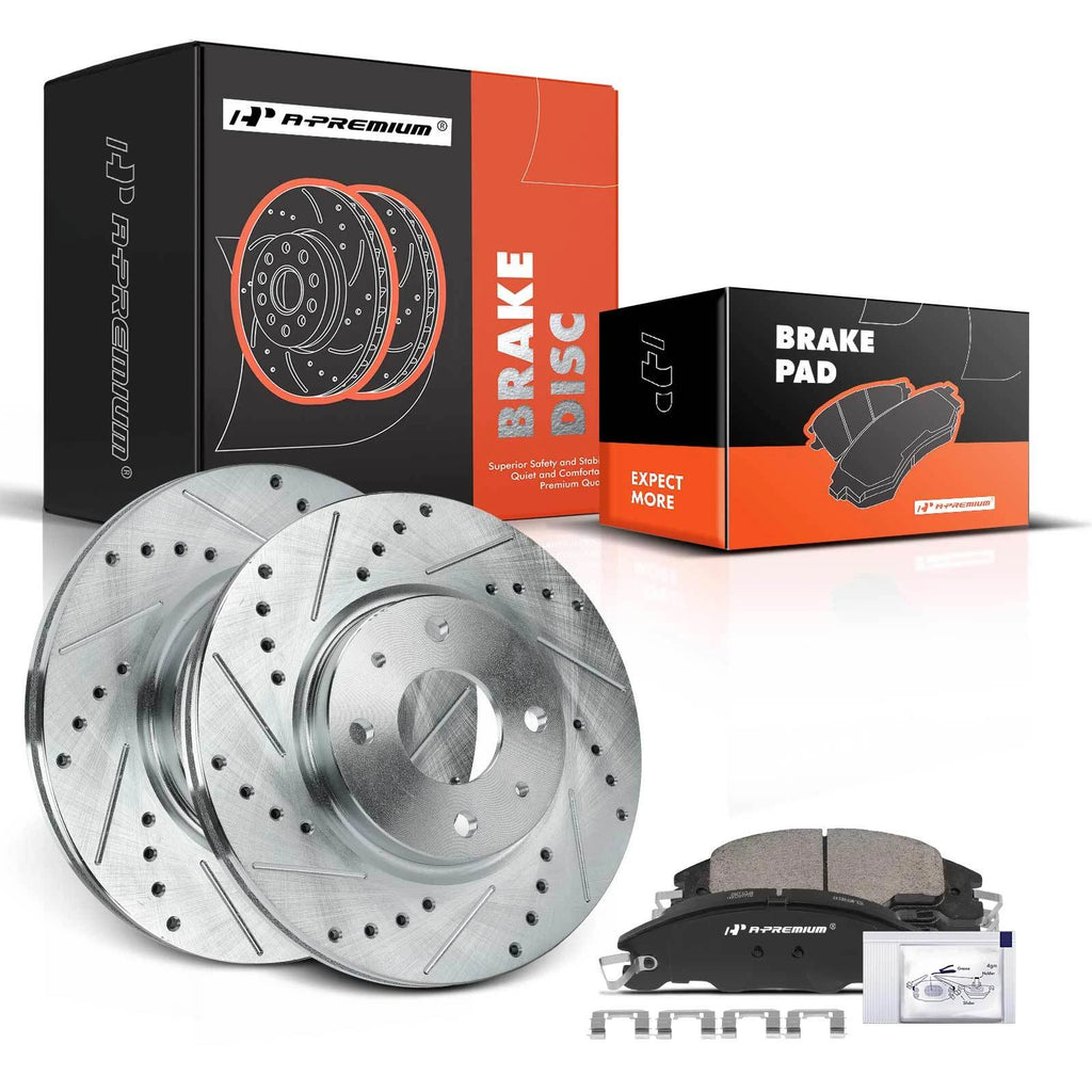 Set of 6 Drilled Brake Rotors & Pads for Ford Focus (2008–2011)