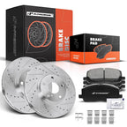 Front Drilled Brake Rotors & Ceramic Pads for Toyota Highlander (2001-2007)
