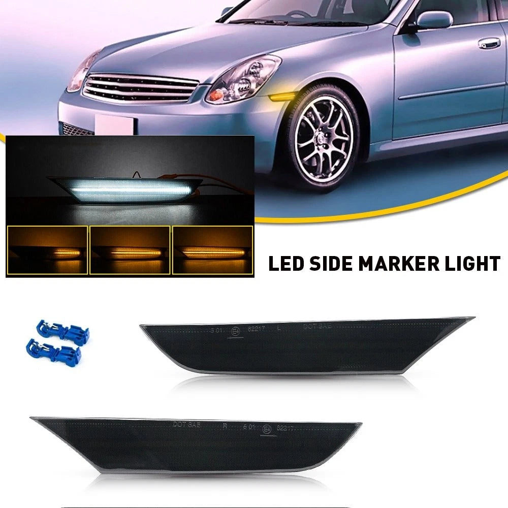 LED Front Bumper Side Marker Light for Infiniti G35 (2003–2006) Smoke