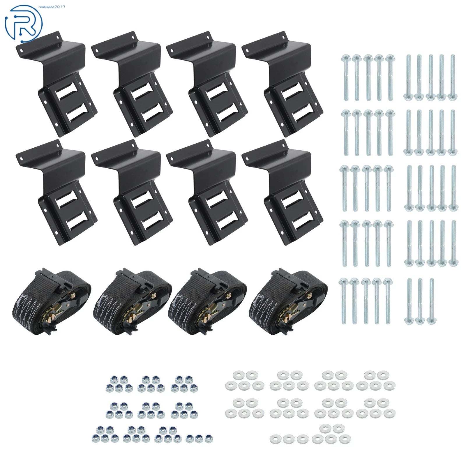 2 Pack E Track System for Trucks Vans (9' Ratchet Strap)