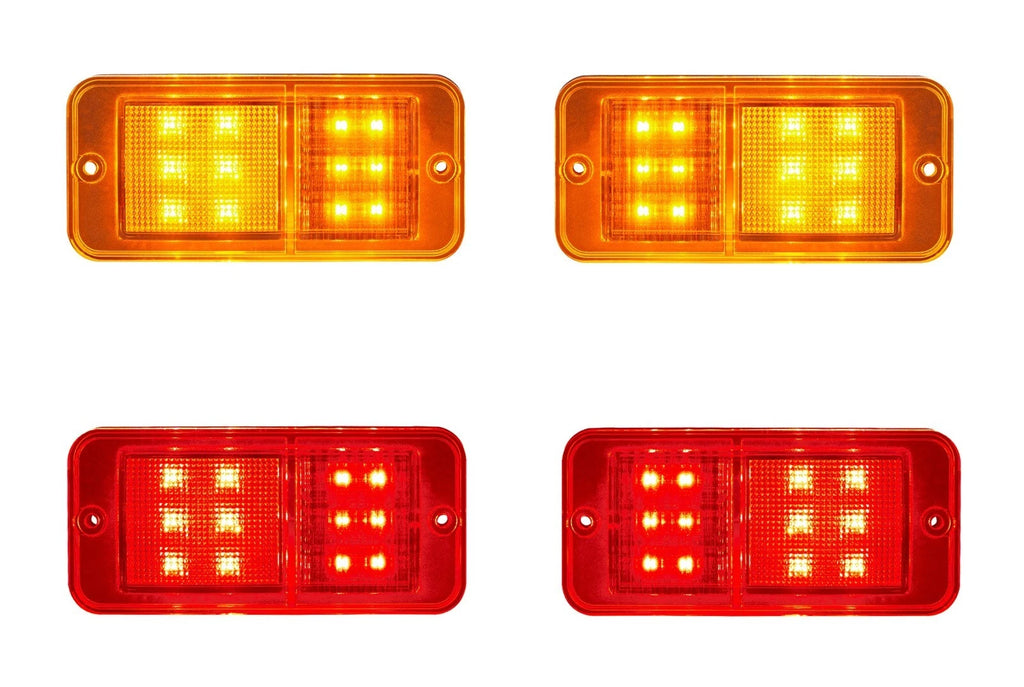 LED Side Marker Lights Set for 1968-1972 Chevy GMC Truck Red Amber